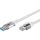 Goobay Ethernet-Kabel USB-A 3.2 Gen1 Stecker > RJ-45 Stecker (weiß, 10 Meter, geflochtener Textilmantel)