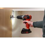 BLACK+DECKER Akku-Schlagbohrschrauber BCKSB02, 18Volt (orange/schwarz, Li-Ionen Akku 1,5Ah, Aufbewahrungsbox, 62-teiliges Zubehör-Set)