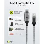 Goobay Ethernet-Adapterkabel USB-A 3.2 Gen1 > RJ-45 (schwarz/grau, 1 Meter)