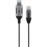 Goobay Ethernet-Adapterkabel USB-A 3.2 Gen1 > RJ-45 (schwarz/grau, 5 Meter)