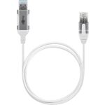 Goobay Ethernet-Adapterkabel USB-A 3.2 Gen1 > RJ-45 (weiß, 1 Meter)