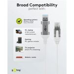 Goobay Ethernet-Adapterkabel USB-A 3.2 Gen1 > RJ-45 (weiß, 1 Meter)