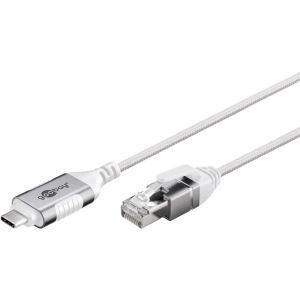 Goobay Ethernet-Adapterkabel USB-C 3.2 Gen2 > RJ-45 (weiß, 2 Meter)