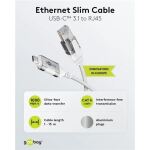 Goobay Ethernet-Adapterkabel USB-C 3.2 Gen2 > RJ-45 (weiß, 2 Meter)