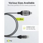 Goobay Ethernet-Adapterkabel USB-C 3.2 Gen2 > RJ-45 (schwarz/grau, 5 Meter)