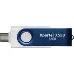 Patriot Memory Xporter X550 USB-Stick 32 GB USB Type-A / USB Type-C 3.2 Gen 1 (3.1 Gen 1) Blau, Weiß