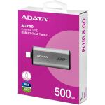 A-Data External SSD SC750 500 GB, Externe SSD (schwarz/titan, USB-C 3.2 Gen 2 (10 Gbit/s))