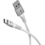 Goobay Supersoftes USB 2.0 Textilkabel, USB-A Stecker > USB-C Stecker (weiß, 2 Meter)