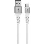 Goobay Supersoftes USB 2.0 Textilkabel, USB-A Stecker > USB-C Stecker (weiß, 3 Meter)