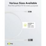 Goobay Supersoftes USB 2.0 Textilkabel, USB-A Stecker > USB-C Stecker (weiß, 3 Meter)