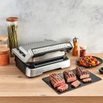 Tefal OptiGrill 2in1 GC773D (edelstahl, 2.100 Watt, mit Grillzange)