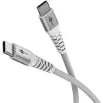 Goobay Supersoftes USB 2.0 Textilkabel, USB-C Stecker > USB-C Stecker (weiß, 2 Meter)