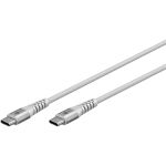 Goobay Supersoftes USB 2.0 Textilkabel, USB-C Stecker > USB-C Stecker (weiß, 3 Meter)