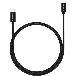 A-Data USB 2.0 Kabel, USB-C Stecker > USB-C Stecker (schwarz, 2 Meter, PD 3.0, QC 3.0, Laden mit bis zu 100 Watt)
