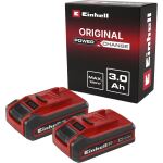 Einhell Akku Power-X-Change Plus TWIN-PACK 18Volt 3,0Ah (rot/schwarz, 2 Stück, ohne Ladegerät)