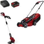 Einhell Power X-Change Akku-Rasenmäher-Set GE-CM 18/30 + Rasentrimmer GE-CT 18 (rot/schwarz, Li-Ionen Akku 4,0Ah)