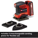 Einhell Power X-Change Akku-Faust-Schwingschleifer TE-OS 18/113 3X Li-Solo, 18Volt (rot/schwarz, ohne Akku und Ladegerät, mit Tasche + Zubehör)