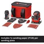 Einhell Power X-Change Akku-Faust-Schwingschleifer TE-OS 18/113 3X Li-Solo, 18Volt (rot/schwarz, ohne Akku und Ladegerät, mit Tasche + Zubehör)
