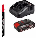 Einhell Power X-Change Akku-Stichsäge TC-JS 18/70 Li, 18Volt (rot/schwarz, Li-Ionen Akku 2,5Ah, Koffer E-Box Basic)
