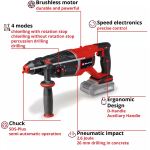 Einhell Professional Akku-Bohrhammer TP-HD 18/26 D Li BL - Solo, 18Volt (schwarz/rot, ohne Akku und Ladegerät, in E-Case)