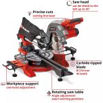 Einhell Akku-Zug-Kapp-und Gehrungssäge TE-SM 36/8 L Li-Solo, 36Volt (2x18V), Kapp- und Gehrungssäge (rot, ohne Akku und Ladegerät)