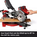 Einhell Akku-Zug-Kapp-und Gehrungssäge TE-SM 36/8 L Li-Solo, 36Volt (2x18V), Kapp- und Gehrungssäge (rot, ohne Akku und Ladegerät)