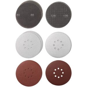 Einhell Gitter-Schleifblatt-Set für Trockenbauschleifer, Ø 225mm (15-teilig, Körnung 80 und 120, für Wand- und Betonschleifer TE-DW 225 X)