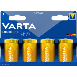 Varta Longlife Batterie LR20, D (Mono) (4 Stück)