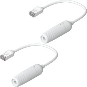 Ubiquiti Easy Cable Verlängerungskabel Cat.6a F/UTP, 2er Pack (weiß, 15cm Kabel, wasserdichte Kappe)