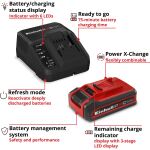 Einhell PLUS Power-X-Change Starter-Kit, 18Volt 4Ah (schwarz/rot, PLUS Akku + Ladegerät)