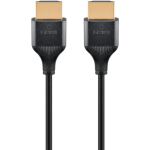 Goobay Slim High-Speed-HDMI-Kabel mit Ethernet, 4K @ 60Hz (schwarz, 2 Meter)
