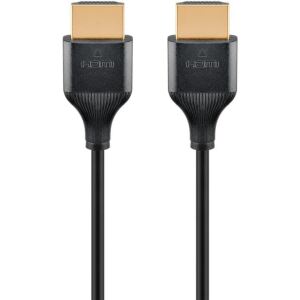 Goobay Slim High-Speed-HDMI-Kabel mit Ethernet, 4K @ 60Hz (schwarz, 3 Meter)