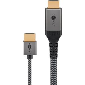 Goobay Plus Slim High-Speed-HDMI-Kabel mit Ethernet, 4K @ 60Hz (grau, 2 Meter)