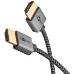 Goobay Plus Slim High-Speed-HDMI-Kabel mit Ethernet, 4K @ 60Hz (grau, 2 Meter)
