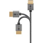 Goobay Plus Slim High-Speed-HDMI-Kabel mit Ethernet, 4K @ 60Hz (grau, 2 Meter)