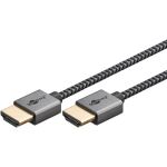 Goobay Plus Slim High-Speed-HDMI-Kabel mit Ethernet, 8K @ 60Hz (grau, 2 Meter)