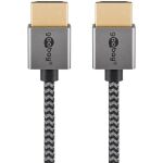 Goobay Plus Slim High-Speed-HDMI-Kabel mit Ethernet, 8K @ 60Hz (grau, 2 Meter)