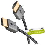 Goobay Plus Slim High-Speed-HDMI-Kabel mit Ethernet, 8K @ 60Hz (grau, 2 Meter)
