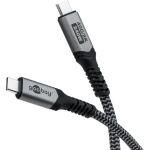 Goobay USB4 Gen 3x2 Kabel, USB-C Stecker > USB-C Stecker, 40Gbit/s (schwarz/grau, 0,5 Meter, PD, Laden mit bis zu 240 Watt)