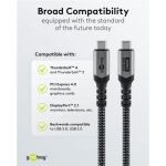 Goobay USB4 Gen 3x2 Kabel, USB-C Stecker > USB-C Stecker, 40Gbit/s (schwarz/grau, 0,5 Meter, PD, Laden mit bis zu 240 Watt)