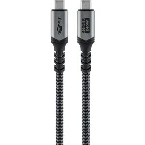 Goobay USB4 Gen 3x2 Kabel, USB-C Stecker > USB-C Stecker, 40Gbit/s (schwarz/grau, 1 Meter, PD, Laden mit bis zu 240 Watt)