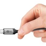 Goobay USB4 Gen 3x2 Kabel, USB-C Stecker > USB-C Stecker, 40Gbit/s (schwarz/grau, 1 Meter, PD, Laden mit bis zu 240 Watt)