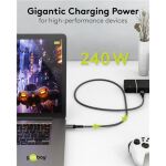 Goobay USB4 Gen 3x2 Kabel, USB-C Stecker > USB-C Stecker, 40Gbit/s (schwarz/grau, 1 Meter, PD, Laden mit bis zu 240 Watt)