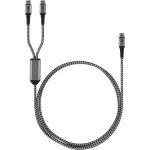 Goobay USB 2.0 Kabel, USB-C Stecker > USB-C Stecker (schwarz/grau, 1,5 Meter, Laden mit bis zu 60 Watt PD, Textilkabel mit Metallsteckern)