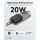Goobay Powerbank 10.000 mAh, integriertes USB-C Kabel 13cm, 20 Watt (schwarz, 10 Ah, 1x USB-A, 2x USB-C, PD, QC)