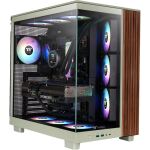 Thermaltake View 380 XL WS ARGB Matcha Green (hellgrün/holz, Tempered Glass x 2, Holzstruktur)