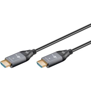 Goobay Optisches Hybrid Ultra High-Speed HDMI Kabel (AOC) 8K / 60Hz (schwarz/grau, 20 Meter, 48 Gbit/s)