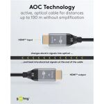 Goobay Optisches Hybrid Ultra High-Speed HDMI Kabel (AOC) 8K / 60Hz (schwarz/grau, 20 Meter, 48 Gbit/s)