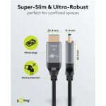 Goobay Optisches Hybrid Ultra High-Speed HDMI Kabel (AOC) 8K / 60Hz (schwarz/grau, 20 Meter, 48 Gbit/s)