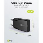 Goobay USB-C PD GaN Schnellladegerät Slim (30 W) (schwarz)